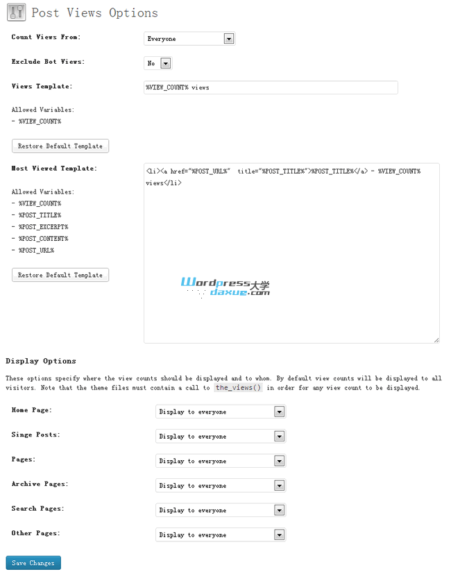 WordPress浏览次数统计插件：WP Postviews WordPress基础教程 wordpress教程 第1张