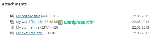 WordPress 文章底部列出上传到该文章的所有附件 WordPress基础教程 wordpress教程 第1张