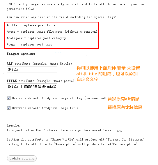 WordPress SEO插件：SEO Friendly Images 给图片自动添加alt和title WordPress网站seo wordpress教程 第1张