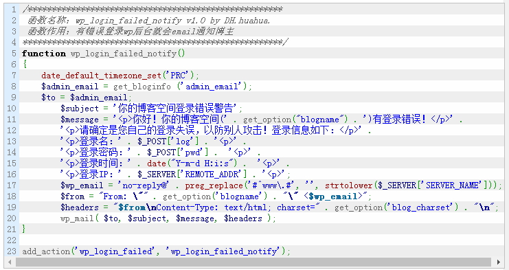 有人登录WordPress后台时邮件提醒管理员 WordPress网站维护 wordpress教程 第3张